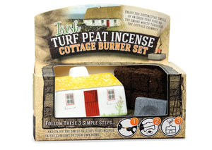 Irish Turf Peat Incense Burner Set Ceramic Cottage Boxed Novelty Ireland Gift