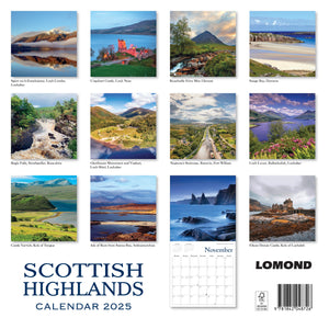 Scottish Highlands Calendar 2025 Wall Planner Organiser Christmas Gift